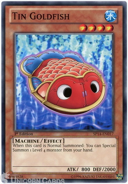 SP14-EN017 Tin Goldfish : Starfoil Rare 1st Edition Mint YuGiOh Card