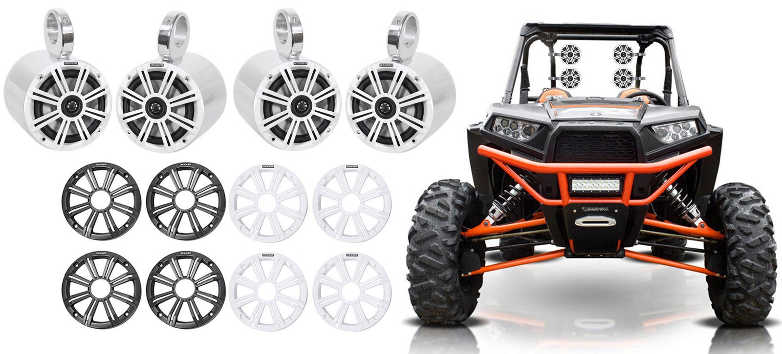 4 Колонки KICKER 45KM654 65 Silver Tower мощностью 390 Вт для Polaris RZRATVUTV 8479000₽