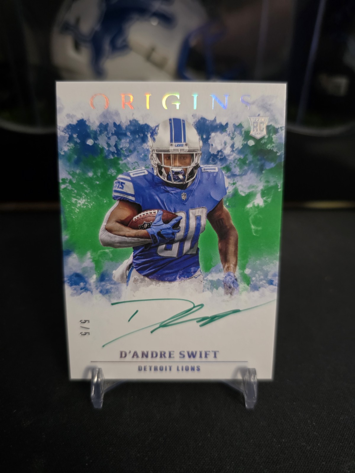 2020 Panini Origins - Rookie Autographs D'Andre Swift #RA-DS Purple /17 (AU, RC)