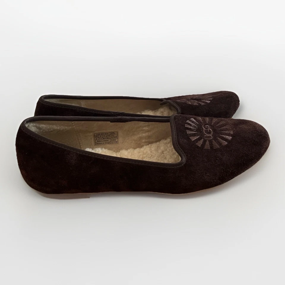 UGG Australia Alloway женщин коричневый замши меха с подкладкой балет плоский размер обуви 9 - Изображение 2 из 4