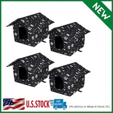 4 Pcs Outdoor Cat House Stray Cats Shelter Weatherproof outside Cat House Indoor