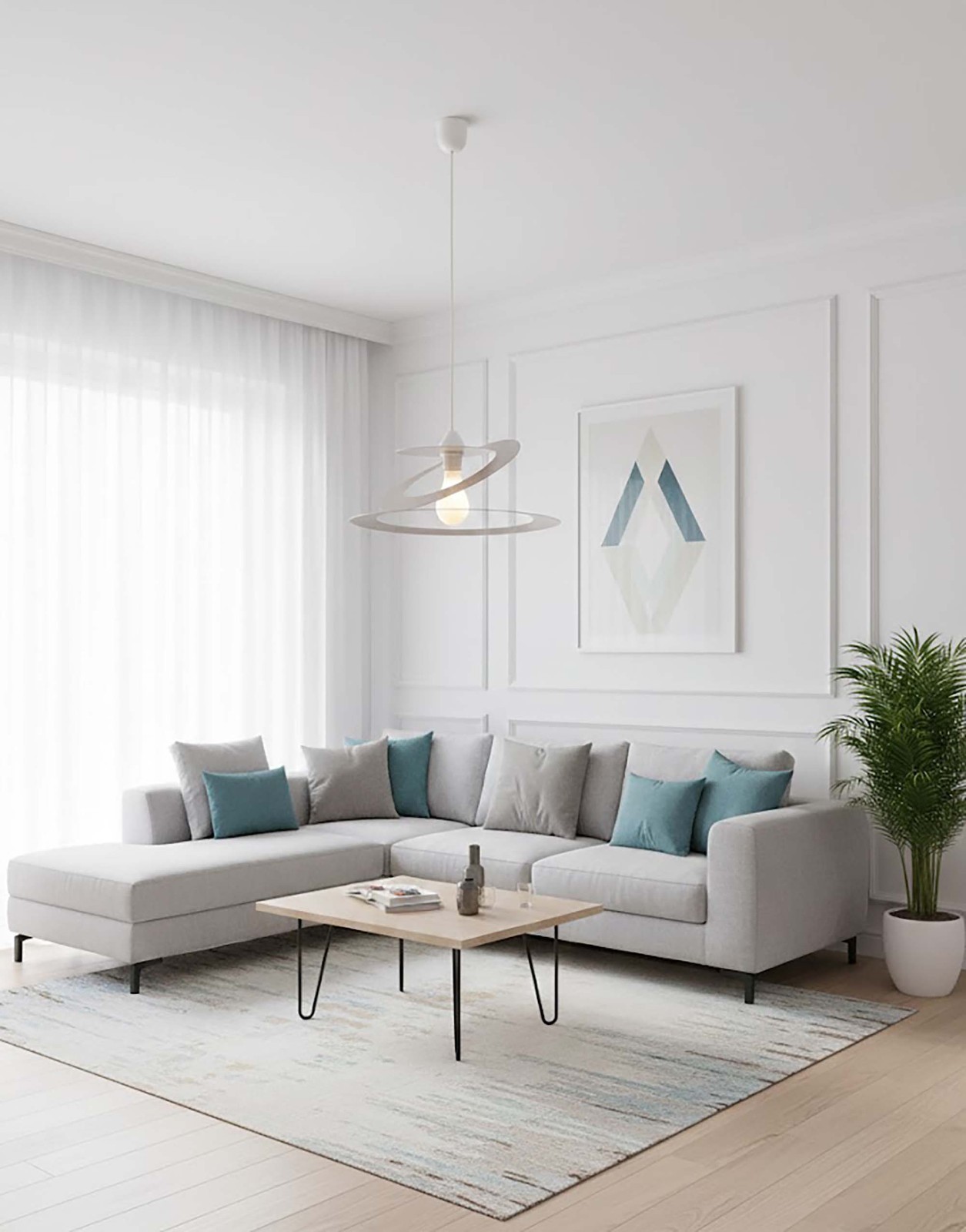 Lampadario Sospensione Moderno Tortora Offerta 1 Luce Design Cerchio - 1