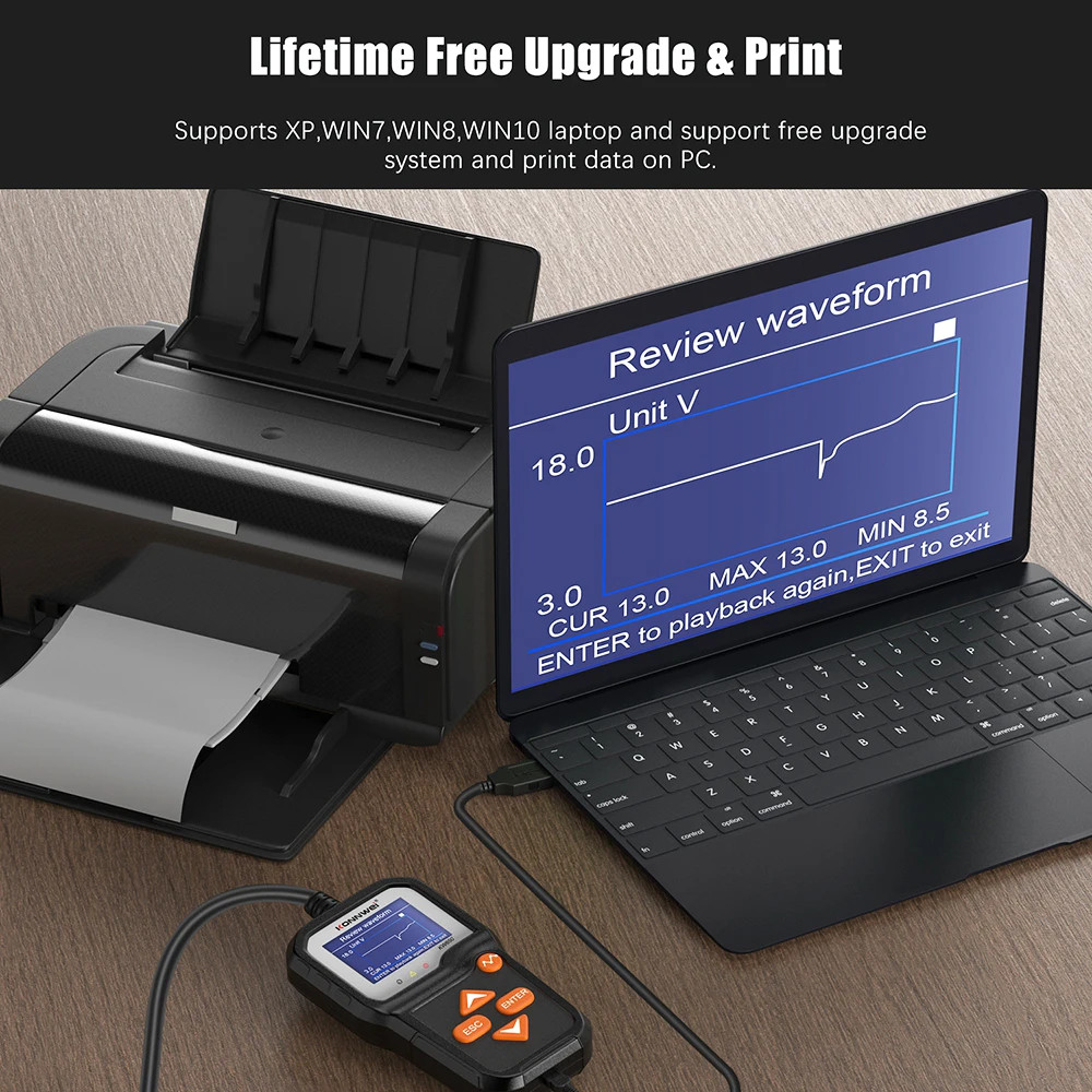 KW650 Car Motorcycle Battery Tester 6V/12V Auto Battery Analyzer 100-2000 CCA