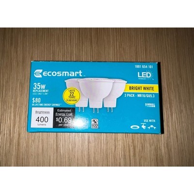 ECOSMART 35W Equivalent Bright White MR16 GU5.3 Dimmable LED Light Bulb (3-Pack)