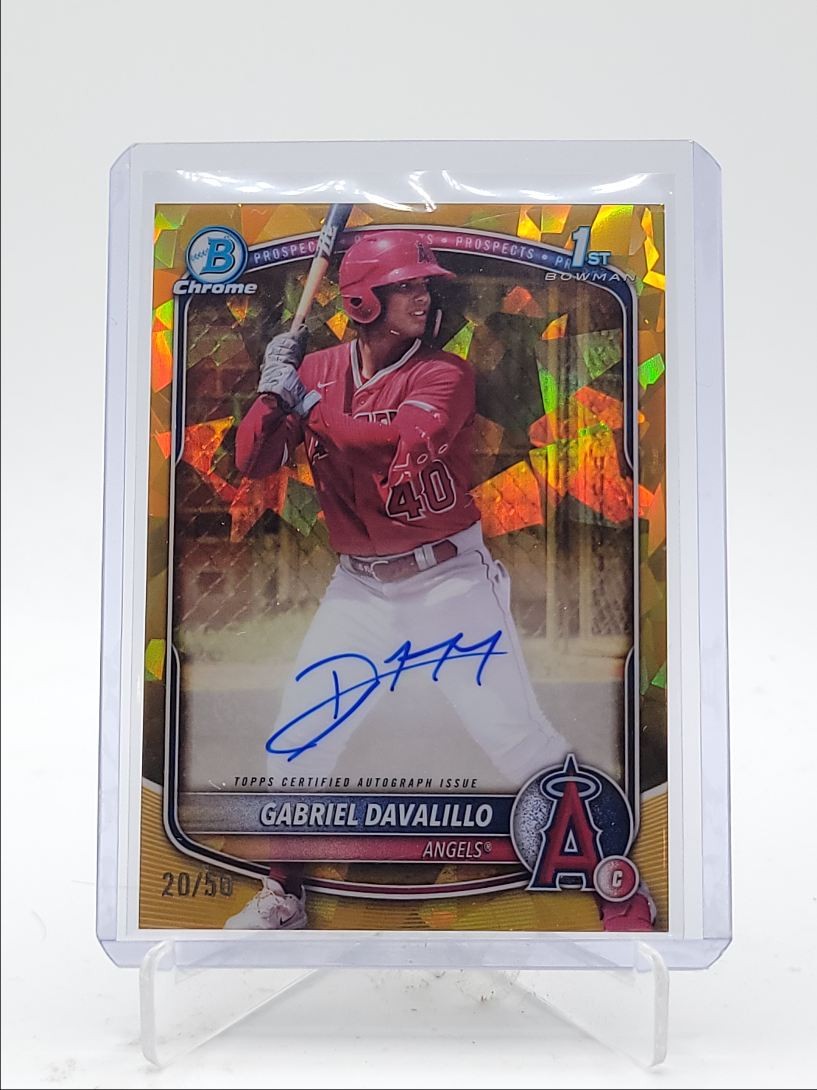 GABRIEL DAVALILLO 2025 BOWMAN CHROME 1ST SAPPHIRE GOLD AUTO /50 Q3967