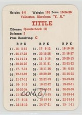 1961 APBA Football 1960 Season YA Tittle HOF 0q3