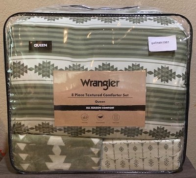Wrangler Desert Mirage 8pc QUEEN Comforter Set w/Plush Throw & Steer Head Sheets