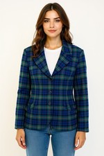 Vintage Pendleton Plaid Wool Blazer Tartan 80s Preppy Made in USA M Heritage