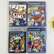 The Sims PS2 Collection 4x Games Bundle Bustin Out 1 2 Pets PAL Complete Manual