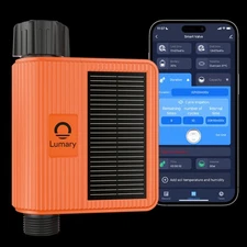 Solar WiFi Sprinkler Timer w/Water Flow Meter, Smart Water Timer for Hose