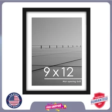 PEALSN 9x12 Picture Frame, Display Pictures 6 x 8 with Mat or 9 x 12 Without Mat