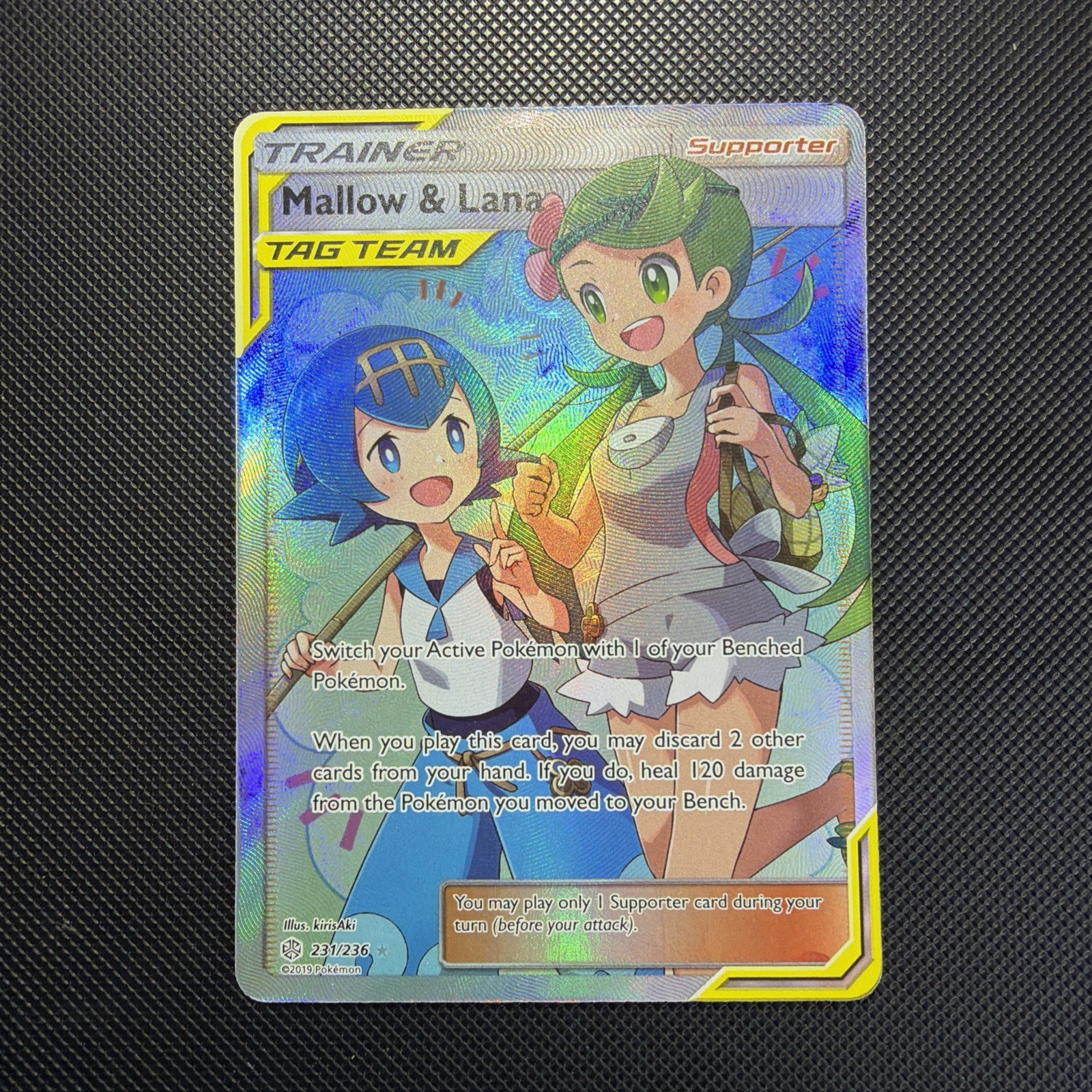 Pokémon TCG Mallow & Lana Full Art Card Cosmic Eclipse 231/236 NM