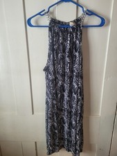 Michael Kors Black and White Sleeveless Dress Top Womens Size XL Extra Large