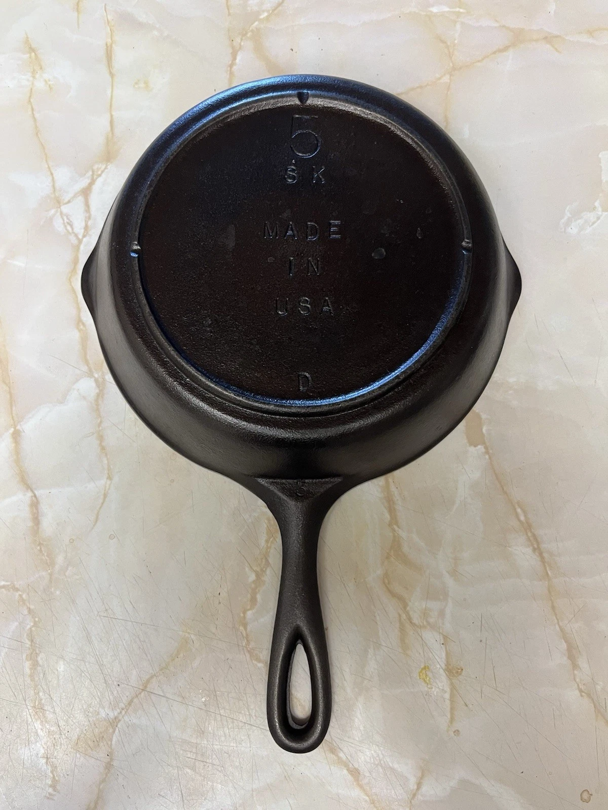 Lodge No. 5 Cast Iron Skillet Vintage 3 Notch Made In USA