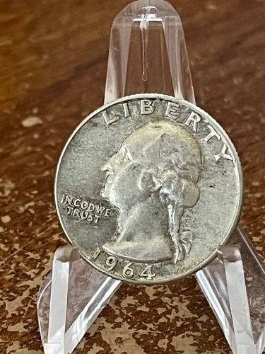 1964-D Washington SILVER Quarter Denver Mint USA Collector Coin 90% Ag # RJ188