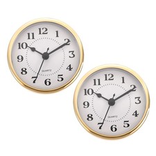 2 St&uuml;ck 3,5 Zoll 90 mm Quarz-Uhreinsatz passend f&uuml;r 78 mm/3,1" Gold/Wei&szlig;, Stil 5