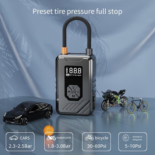 Gonfleur Pneu Vélo Portable YOUNGDO - Rechargeable, Manomètre Digital - Noir
