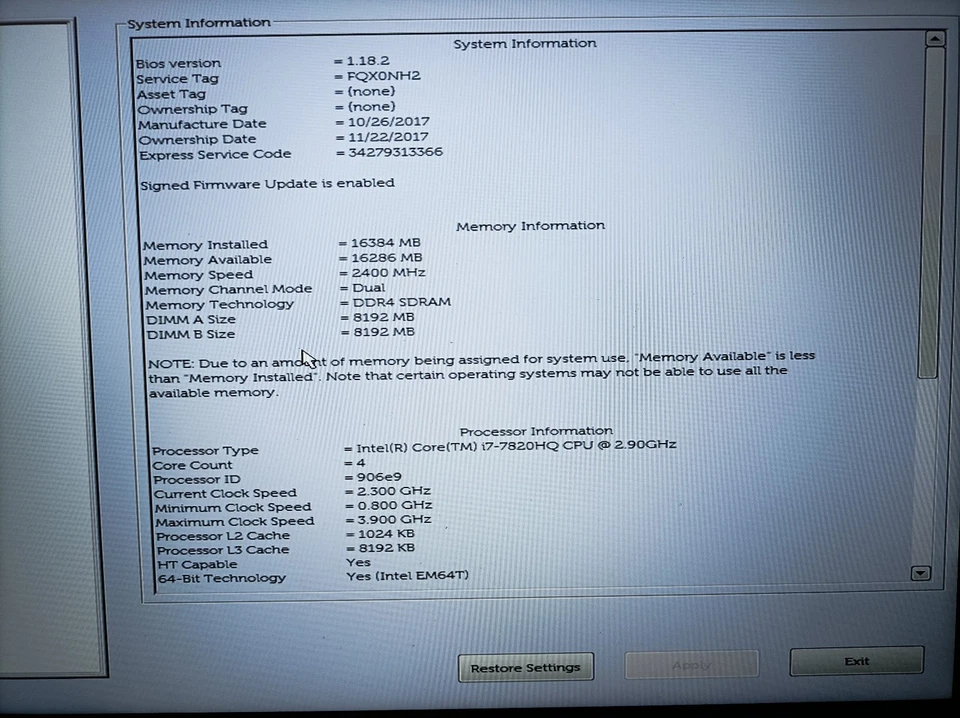 Dell Latitude 5580 15,6" Notebook Intel Core i7-7820HQ 16GB 256GB SSD Win 11 Pro - Bild 4 von 4