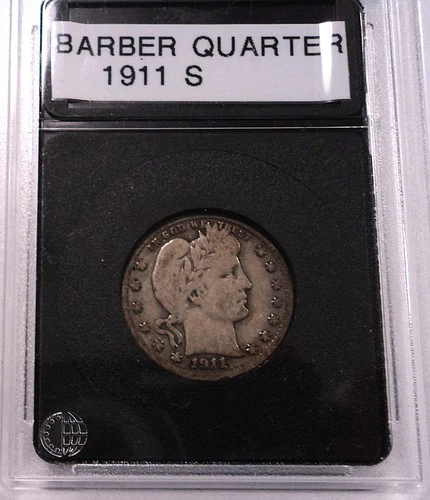 1911-S Barber Quarter Circulated