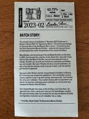 Booker s Bourbon Batch Card 2023-02