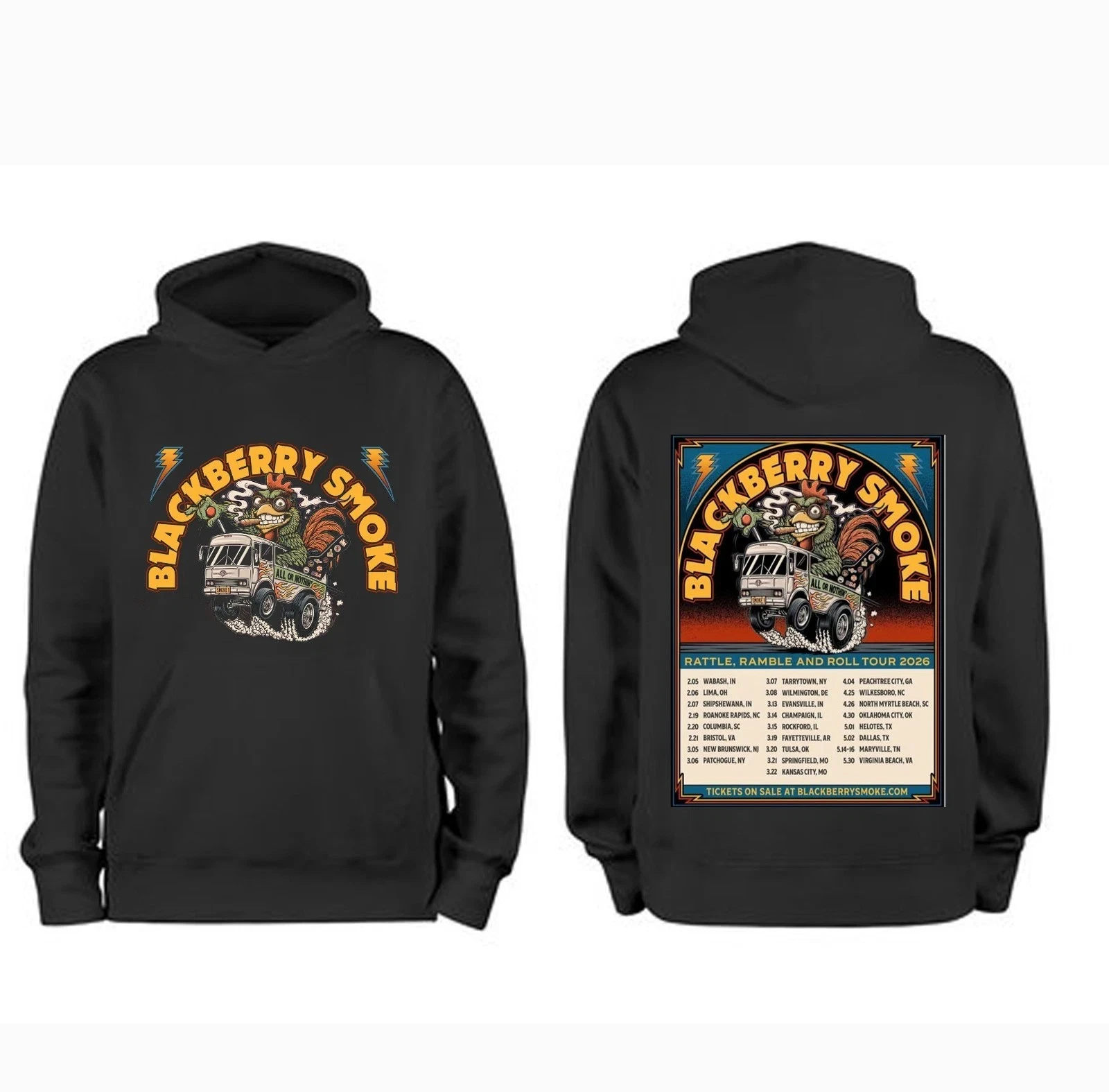 Blackberry Smoke Rattle, Ramble And Roll Tour 2026 Hoodie