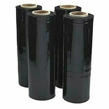 18'' x 1500' 80Ga 4 Rolls Pallet Wrap Stretch Film Hand Shrink Wrap 1500FT Black