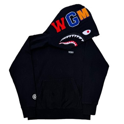 [M] Bape Black Pullover Shark Hoodie