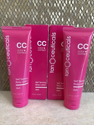 2 Tanceuticals CC Self Tanning Body Lotion 1.7 Fl oz Each DARK New in Box