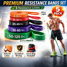 Resistance Bands Set 5 Levels Pull Up Assist Workout Fitness Training Bands