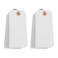 125 Pcs Tags with Reinforced Eyelet and Wire, Pre-Attached Wire Cardboard4449