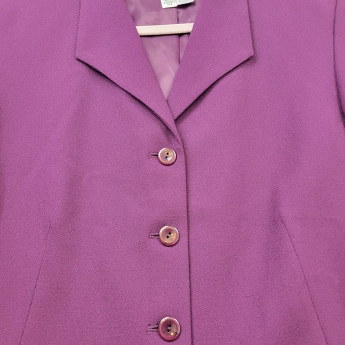 Vintage Talbots Womens 100% Wool Blazer Size 16 Purple Lined - Picture 2 of 10