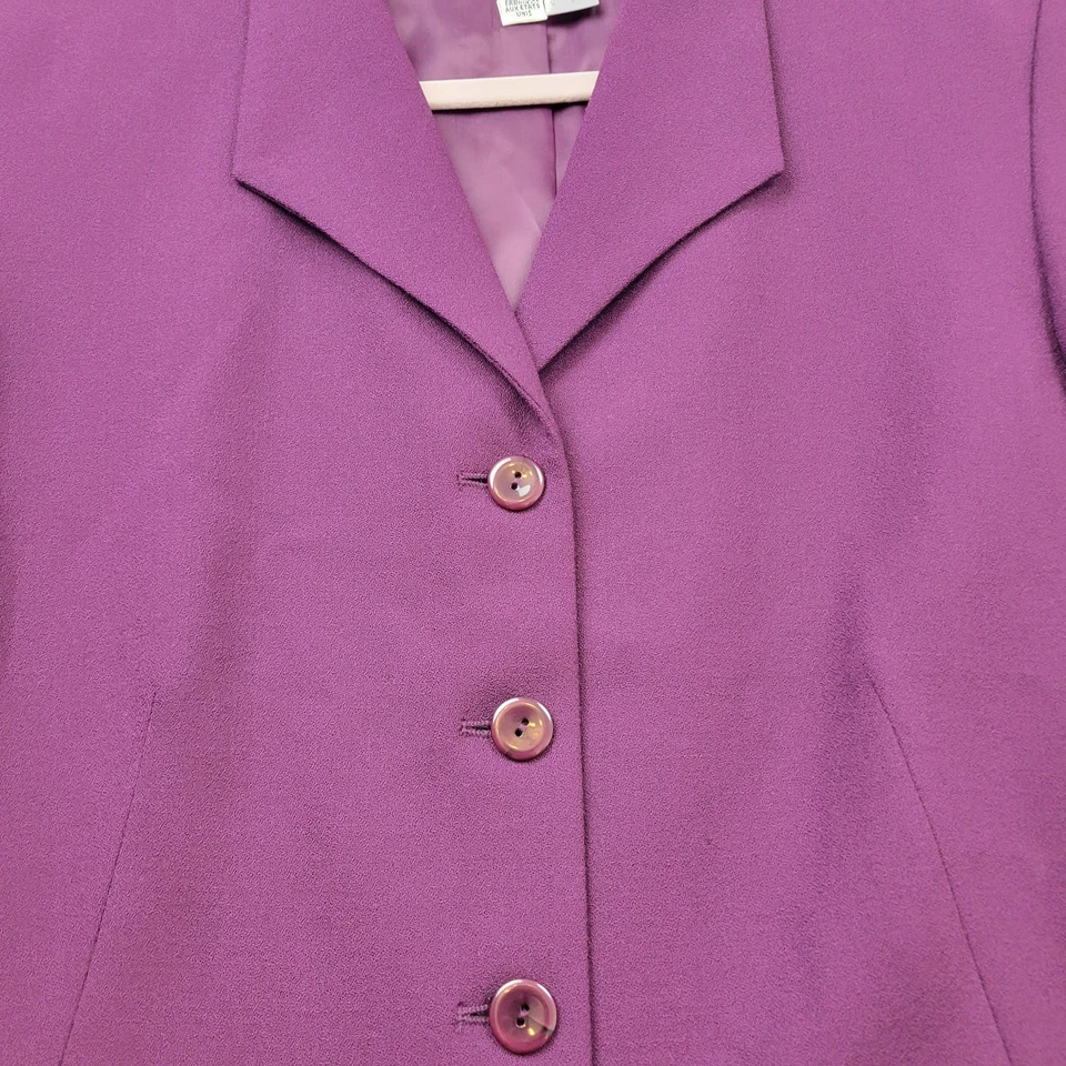 Vintage Talbots Womens 100% Wool Blazer Size 16 Purple Lined - Image 2 of 4