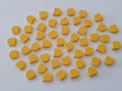 50 Lego Fliesen 1x1 halbrund gelb NEU 24246