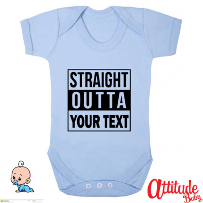 Straight Outta Baby wächst - personalisiert mit Ihrem Text - individuelles Babyparty Geschenk
