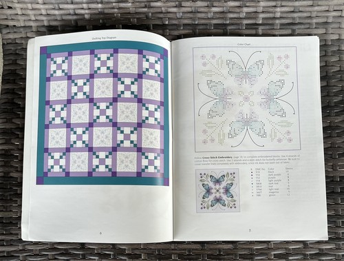 Leisure Arts Cross Stitch Quilt Blocks 4 Quilts CHASING BUTTERFLIES w/ Transfers - Picture 7 of 9