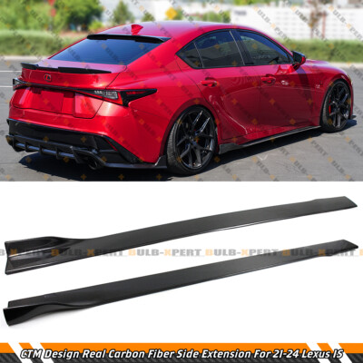For 21-26 Lexus IS300 IS350 CTM Design Carbon Fiber Winglet Side Skirt Extension