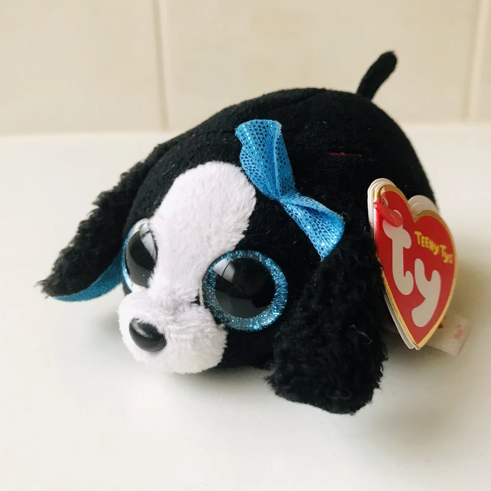 TY TEENY BEANIE BOOS Marci The Dog And Rugger The Raccoon Like New - Tags - image 2 of 4