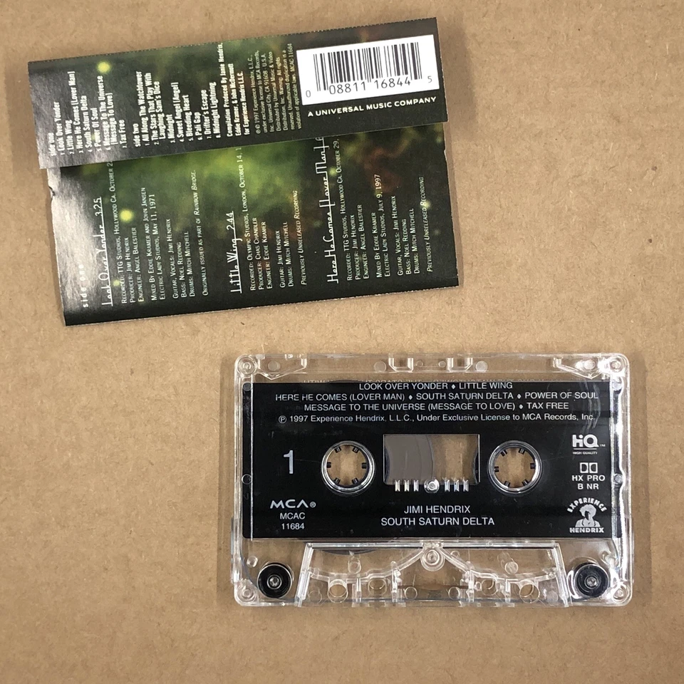 JIMI HENDRIX Cassette Tape 60s Rock Psychedelic SOUTH SATURN DELTA RARE MIXES - Image 2 of 4