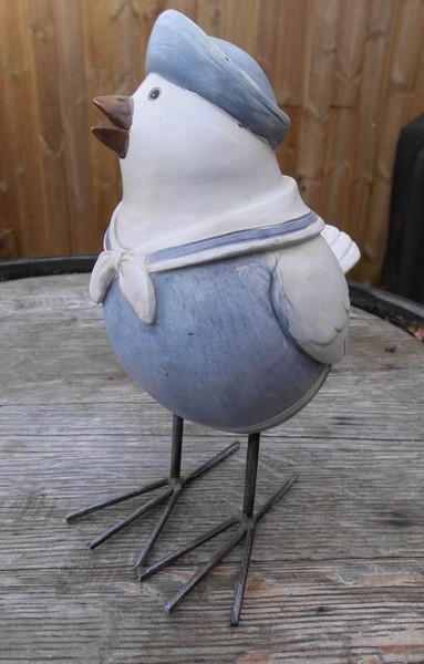 Dicke MöWe Im Matrosenanzug Statue Maritimes Deko-Objekt Holz Handarbeit-image
