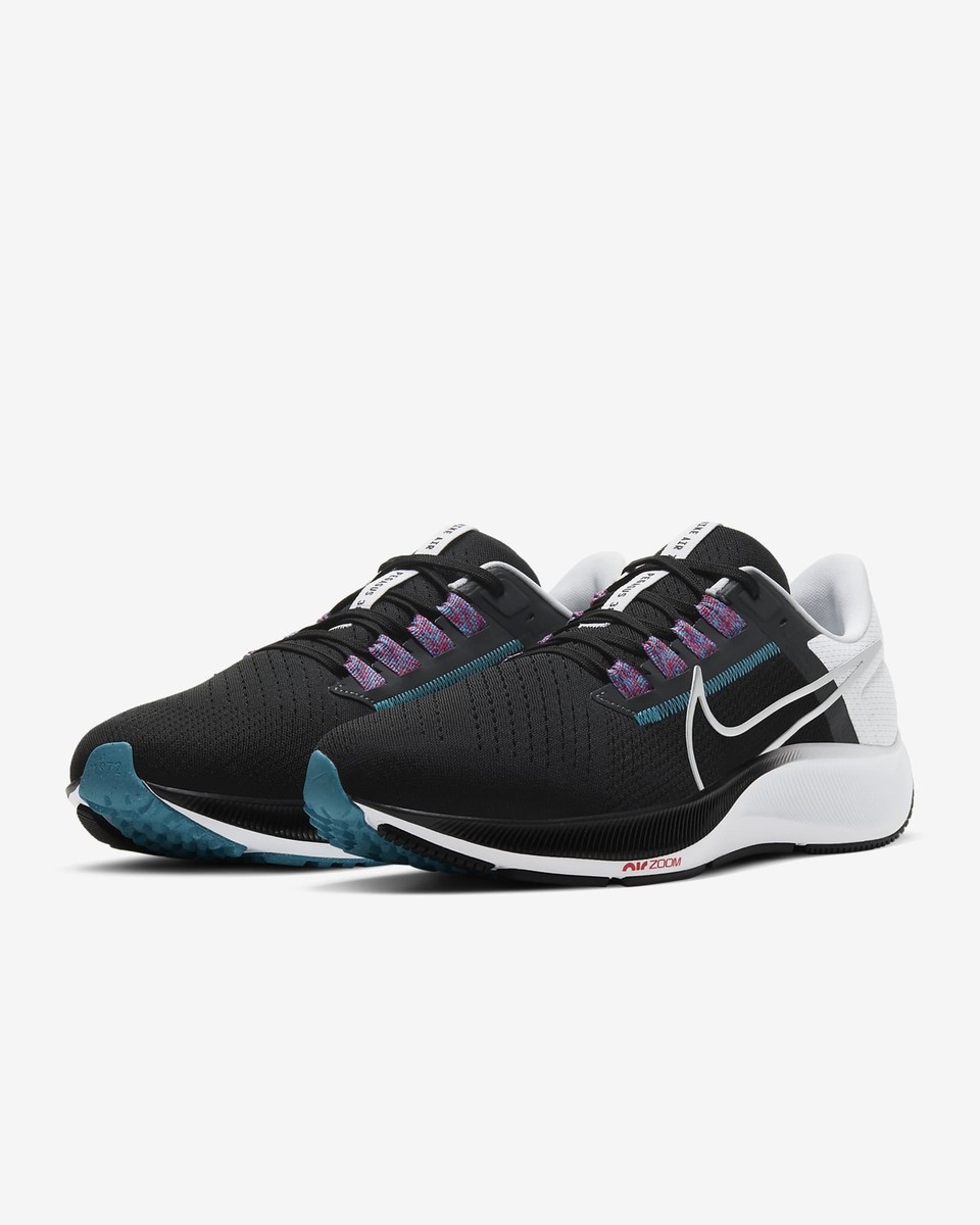 Nike Zoom Pegasus 38 Black Metallic White Fuchsia Silver CW7356