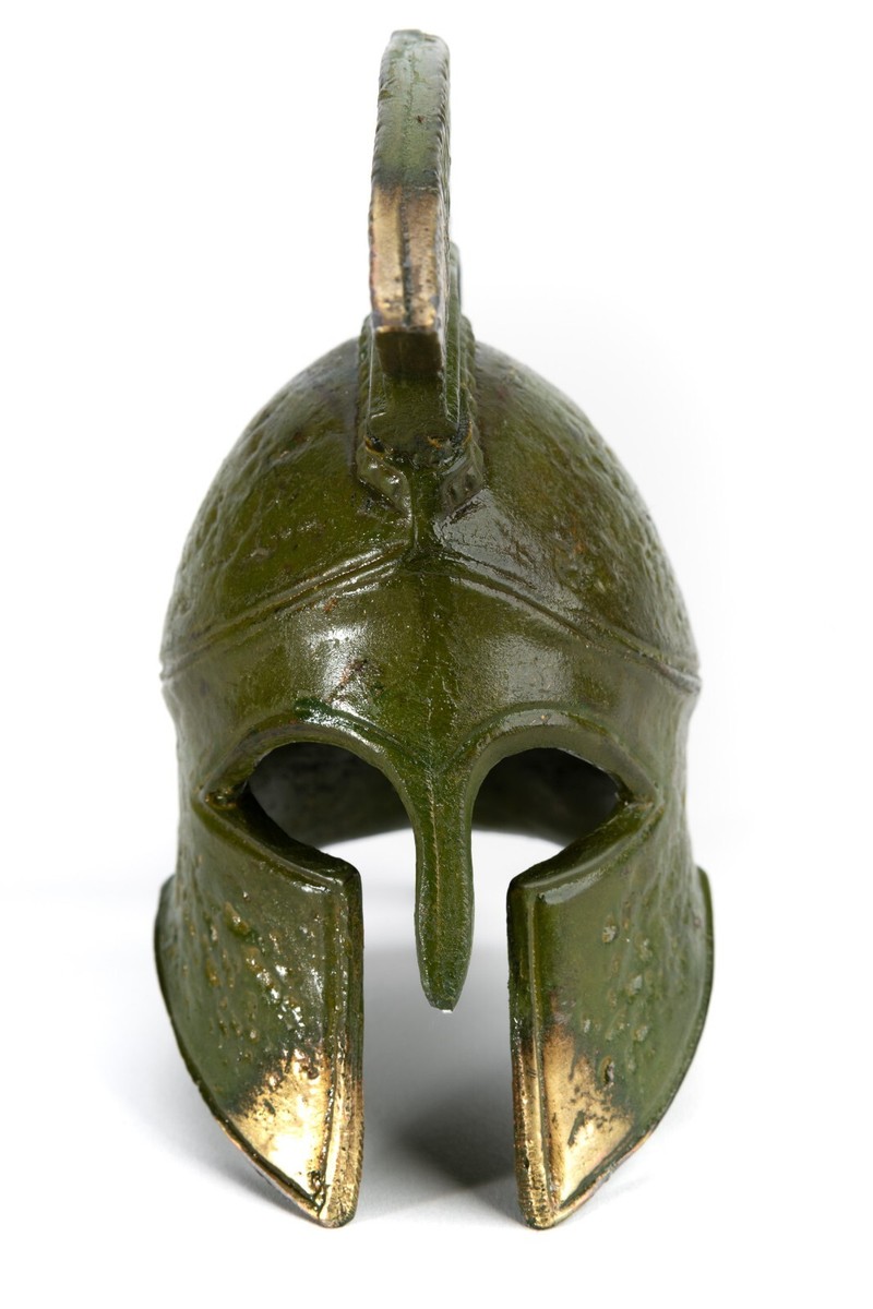 Griego M93 美品 5” Handmade Bronze Green Oxidation Greek Corinthian Helmet
