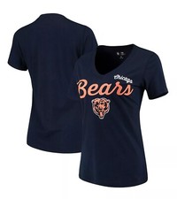 G-III 4Her Women's Navy Chicago Bears Post Season V-Neck T-shirt XS 6J800475