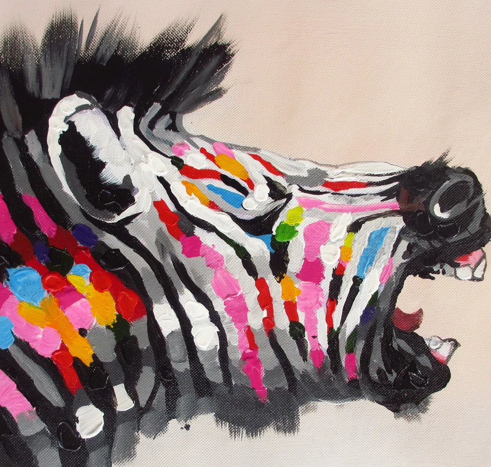 zebra rainbow colours painting art  A1 print  pop painting - Image 2 of 3