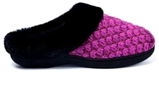 Women's Cozy Memory Foam Slippers Non-Slip House Shoes Breathable Knit  Wine Red