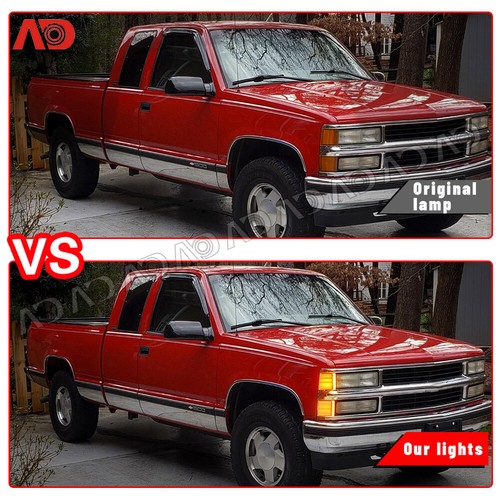 4x LED Front Side Marker Turn Signal Light For 94-00 Chevy&GMC C/K Pickup Trucks - Picture 7 of 14