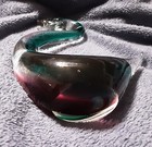 Beautiful Art Glass Swan--Clear, green purple, 9" tall — photo 4