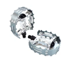 Wellgo 9/16" Old school BMX XC-II bear trap pedals  FOR 3 PIECE CRANKS Gray