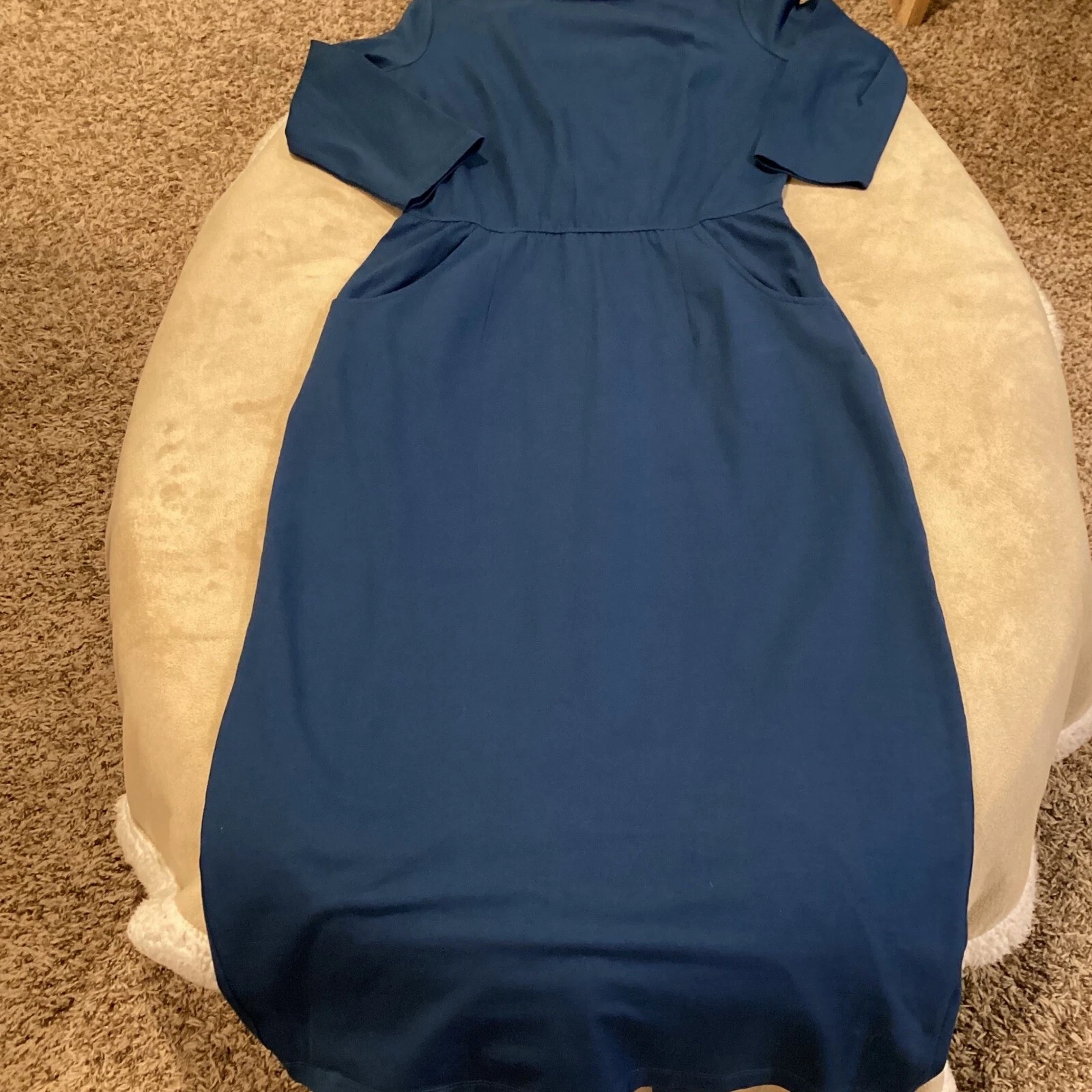 VETEMENTS Maxi abito eShakti Dark Teal maglia jersey corpetto aderente elastico in vita impero