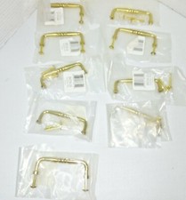 Cabinet Handle Pulls Gold Polished BRASS LOT OF 9 3"