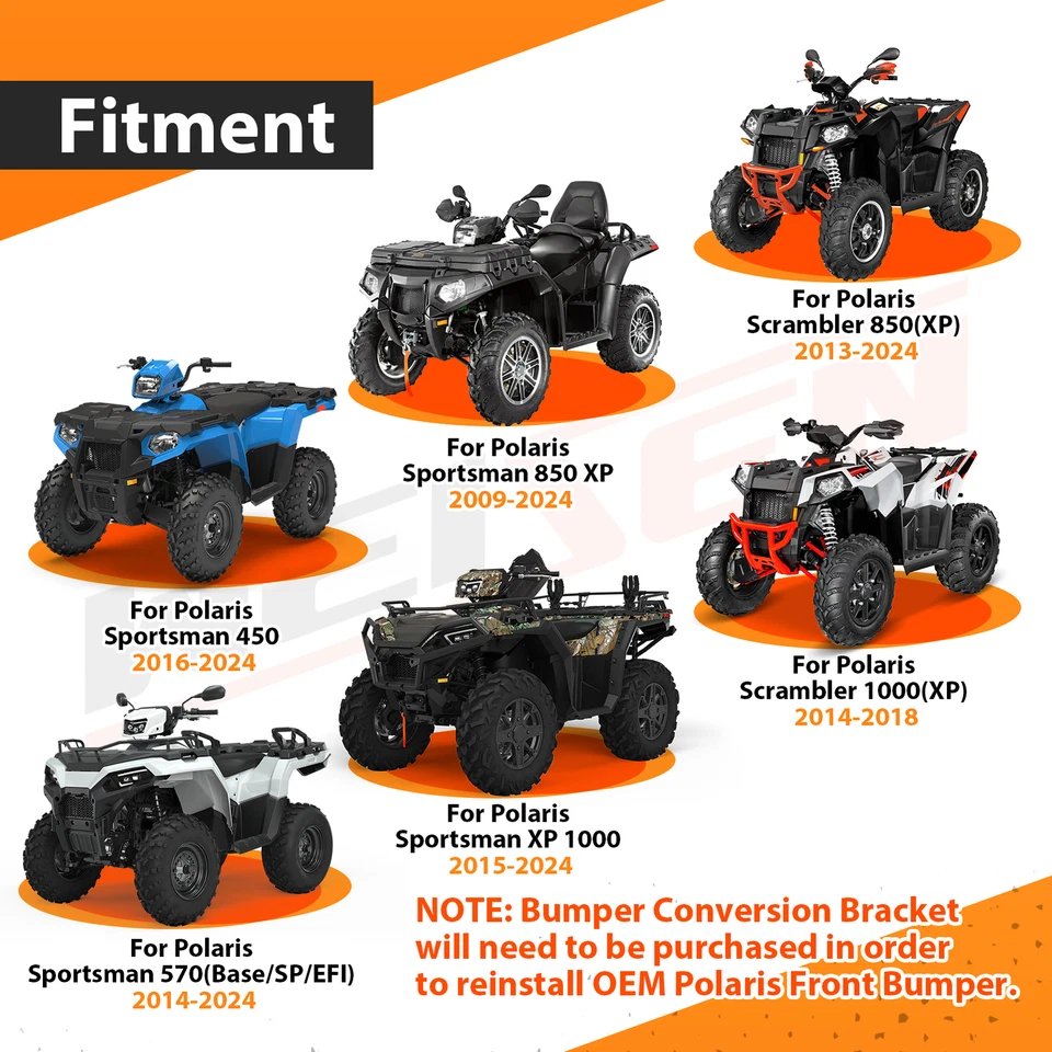 Kit de cabrestante y placa de montaje 3000 lb ATV para Polaris Sportsman XP 1000 2015-2025 Foto 4 de 4